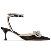 Double Bow crystal-embellished pumps
